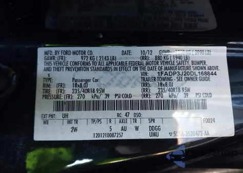2013 Ford Focus Titanium from USA, damaged, VIN 1FADP3J20DL168844